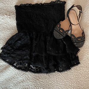 Black lace dressy top